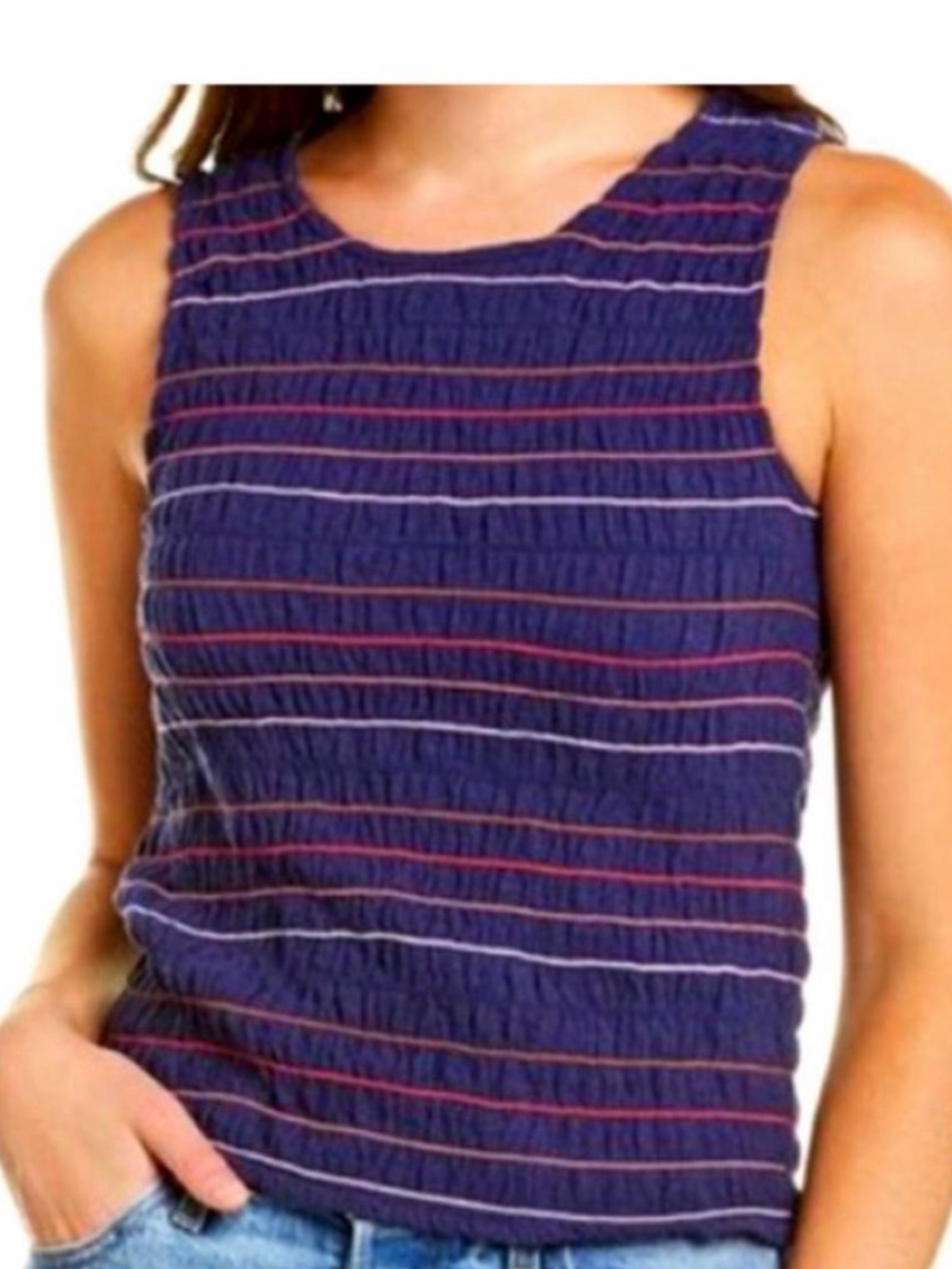 Madewell Texture & Thread Textured Navy Tank